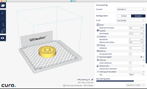 cura brearing configuration